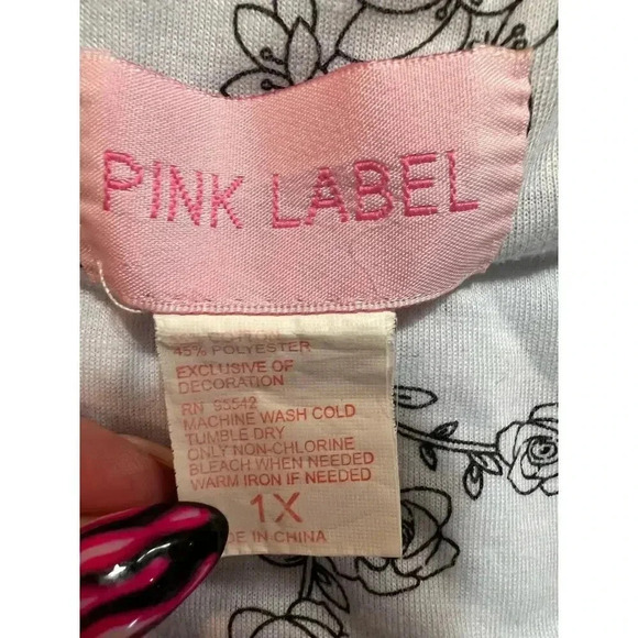 PINK LABEL pajamas sleeveless capri set roses with lace edging PLUS size 1X - Picture 10 of 10